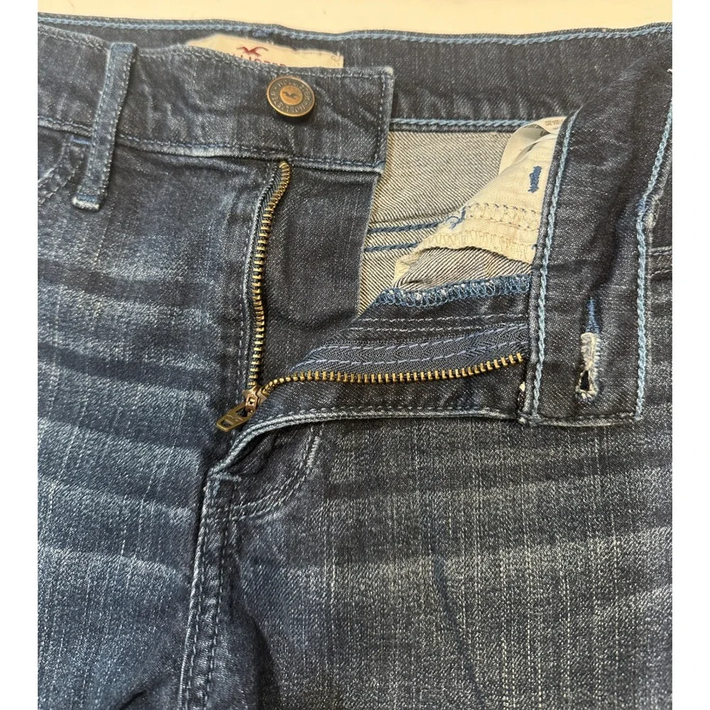 Hollister Denim Shorts Womens 1 W25 Dark Wash Cuffed High Rise Stretch Summer